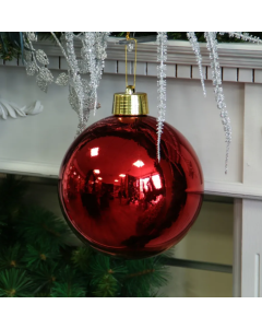 Red Shiny Shatterproof Bauble (x1) (20cm)