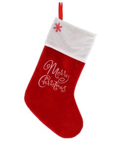 45cm Plush Velvet 'Merry Christmas' Stocking