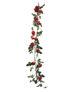 1.8M Luxury Rose Garland Red W/13 Heads