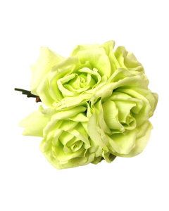 27cm Green Open Rose Posy x 5 Heads