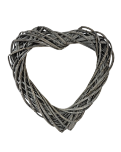 40cm Willow Heart Grey