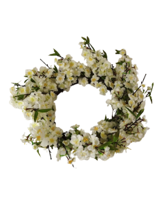 24" Cherry Blossom Wreath Cream
