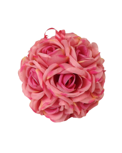 7" Rose Ball Hanger Pink