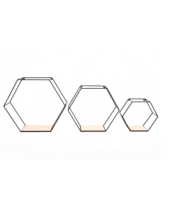 S/3 Hexagon Wall Shelves
