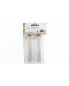 3 x 10cm Pack Of 2 Glass Bottle W/Cork Lid