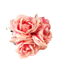 27cm Baby Pink Open Rose Posy
