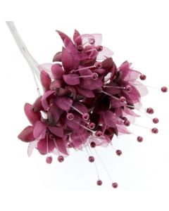 Pearled Babies Breath 6 Bunches Of 12 Stems Burgundy