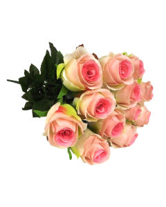 45cm Rosebud Bouquet Pink