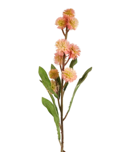 78cm Flocked Pom Pom Spray Pink