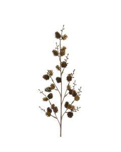 Mini Pine Cone Spray 75cm Brown