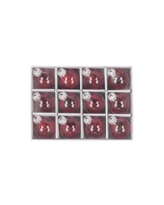 GLASS Mini Bauble Set 3cm Red