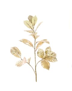 Metallic Magnolia Leaf Spray Gold