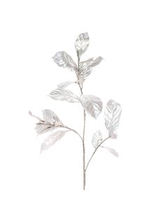 Metallic Magnolia Leaf Spray Silver