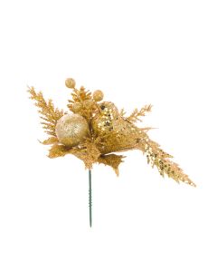 Glitter Bird Pick 21cm Gold