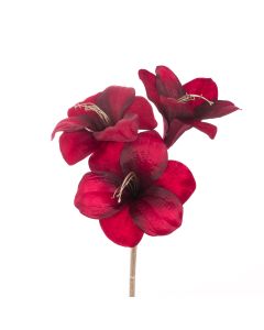 Amaryllis Spray Flower Dark Red 57cm