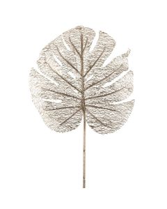 80cm Mesh Monstera Leaf Silver