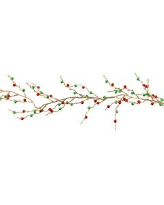 167cm Glittered Bead Garland Green/Red