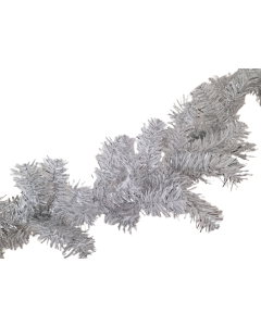 180cm Pine and Tinsel Garland Silver/White