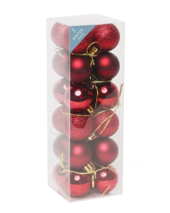 Burgundy Shatterproof Baubles (3cm) (24 pieces)