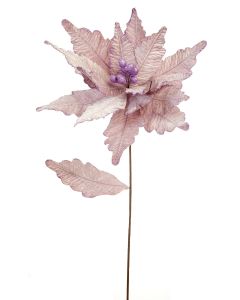 68cm Lilac Velvet Poinsettia Stem