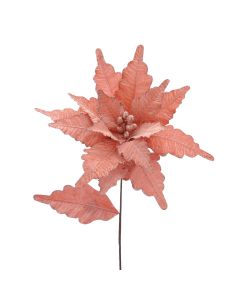 68cm Light Frosted Pink Poinsettia Stem