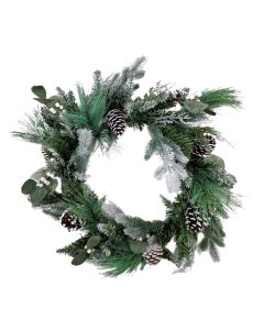 Snowy Spruce Wreath with Pinecones (60cm diameter)