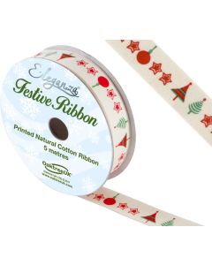 Eleganza Natural Cotton Merry Decoration 15mm x 5m