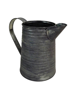 Antique Ribbed Zinc Jug 10 x 11 x 16cm
