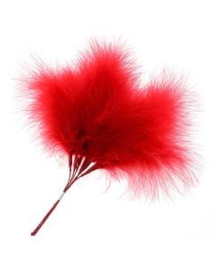 Fluffy Feathers - Red (24cm x 6 Pieces)
