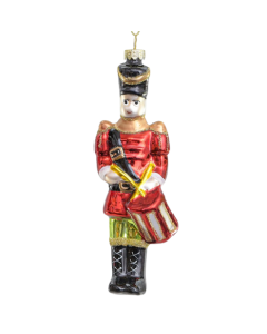 14cm Glass Drummer Decoration