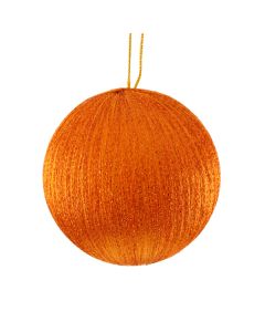 8cm Spun Metallic Bauble Orange