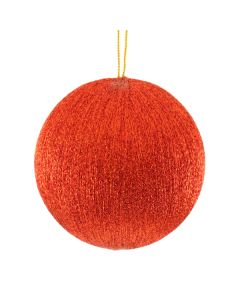 8cm Spun Metallic Bauble Red