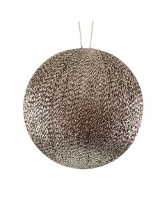 8cm Spun Metallic Bauble Black/Silver