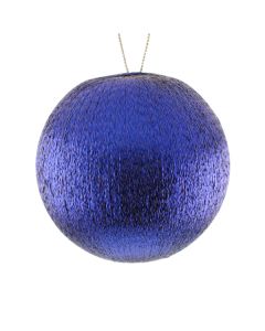8cm Spun Metallic Bauble Dk Blue