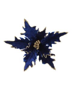25cm Poinsettia Flower Clip Blue