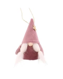 15cm Fabric Hanging Mini Gonk Decoration Pink