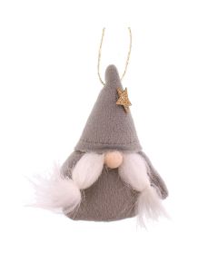 15cm Fabric Hanging Mini Gonk Decoration Grey