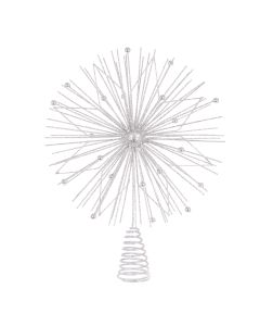 Glitter Star Spray Tree Topper Silver