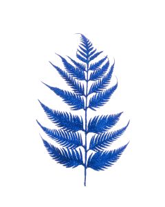 Sparkle Leather Fern Leaf 55cm D Blue