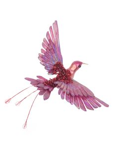 Beaded Hummingbird Clip 20cm D Pink