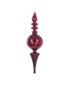 GLASS Fancy Finial 24cm Deep Red