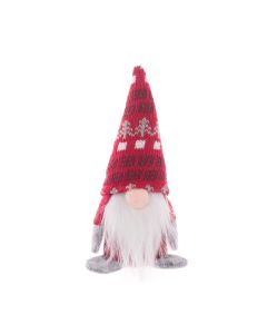 Knit Hat Mini Gonk 18cm Red/Grey