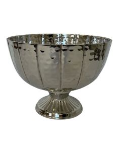 Silver Footed Bowl Aluminium 20 x 11 x 16cm