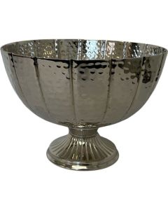 Silver Footed Bowl Aluminium 25 x 12.5 x 19cm
