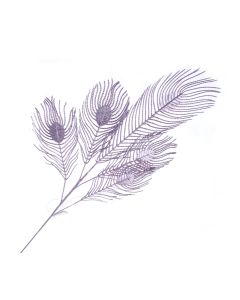 Glittered Peacock Feather Spray - Pink (93cm long)