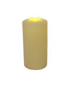 LED Wax Candle with 3D Flame - Ivory (12.5cm  x 25cm height)