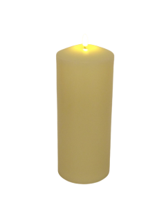 LED Wax Candle with 3D Flame - Ivory (12.5cm  x 30cm height)