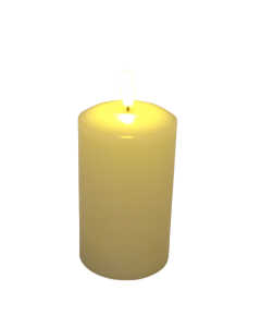 LED Wax Candle with 3D Flame - Ivory (7.5cm  x 12.5cm height)