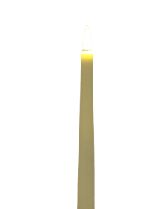 LED Wax Taper Candles with 3D Flame - Ivory 30cm x 2