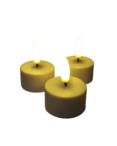 Set of 6 LED Tealights - White (3.8cm  x 4.5cm height)